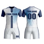 Custom sublimation white-navy football jerseys – children’s kit with custom names, dye-sublimation technology Custom sublimation white-navy football jerseys – children’s kit with custom names, dye-sublimation technology
