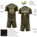 Gold-Camo Sublimation Salute To Service Uniform Soccer Olive Custom Jersey Vegas Gold-Camo Sublimation Salute To Service Uniform Soccer Olive Custom Jersey Vegas