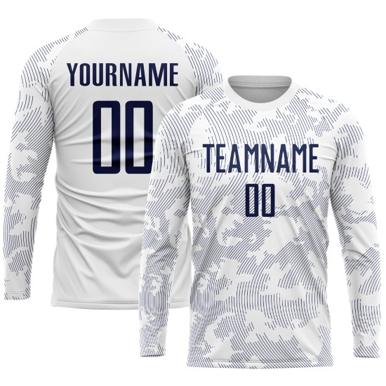 Soccer Uniform Sublimation White Jersey Navy Custom Soccer Uniform Sublimation White Jersey Navy Custom