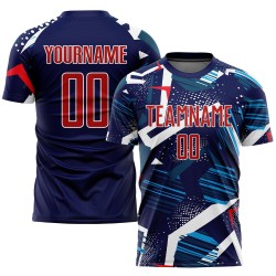 Uniform Jersey Custom Soccer Sublimation Navy Red-White