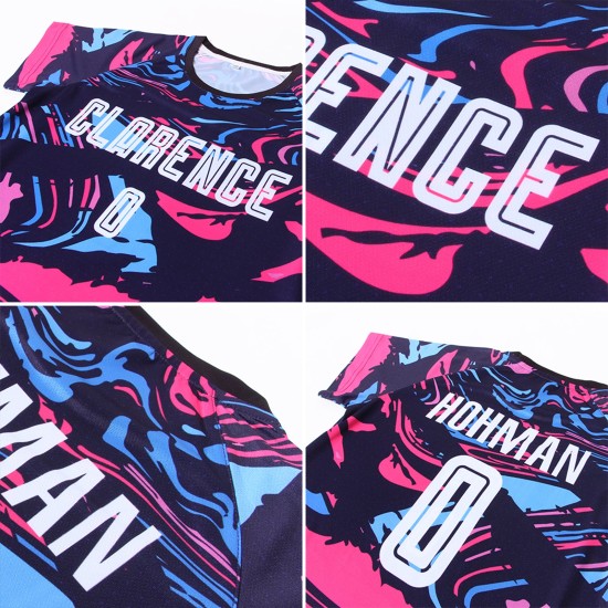 Soccer Uniform Custom Sublimation Jersey White-Pink Figure Soccer Uniform Custom Sublimation Jersey White-Pink Figure