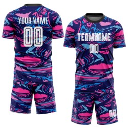 Soccer Uniform Custom Sublimation Jersey White-Pink Figure Soccer Uniform Custom Sublimation Jersey White-Pink Figure
