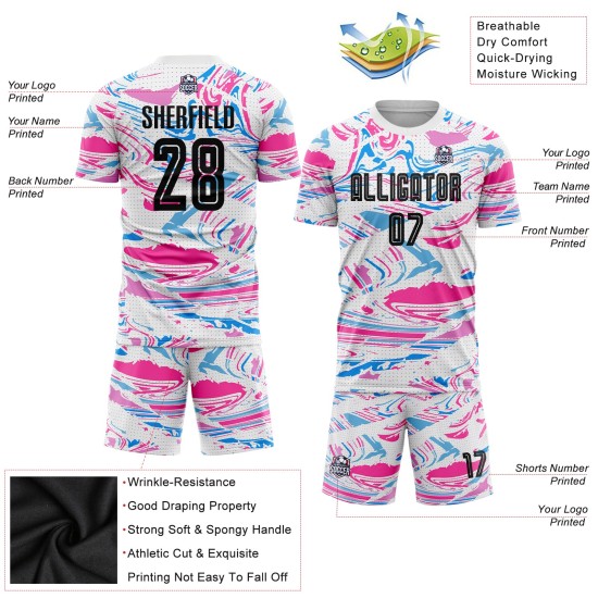 Soccer Sublimation Figure Custom Uniform Jersey Black-Pink Soccer Sublimation Figure Custom Uniform Jersey Black-Pink