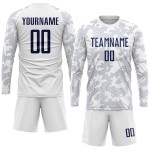Soccer Uniform Sublimation White Jersey Navy Custom Soccer Uniform Sublimation White Jersey Navy Custom