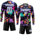 Uniform Soccer White-Light Graffiti Jersey Sublimation Blue Pattern Custom Uniform Soccer White-Light Graffiti Jersey Sublimation Blue Pattern Custom