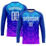 White Custom Light Uniform Pink Royal Blue-Hot Sublimation Soccer Jersey