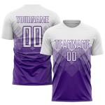 Sublimation Uniform Custom Soccer Jersey White Purple Sublimation Uniform Custom Soccer Jersey White Purple