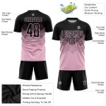 Custom Uniform Light Pink Jersey Sublimation Soccer Black Custom Uniform Light Pink Jersey Sublimation Soccer Black