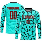 Uniform Soccer Sublimation Red-Black Jersey Custom Aqua Uniform Soccer Sublimation Red-Black Jersey Custom Aqua