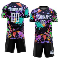 Uniform Soccer White-Light Graffiti Jersey Sublimation Blue Pattern Custom Uniform Soccer White-Light Graffiti Jersey Sublimation Blue Pattern Custom