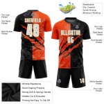 Orange-Old Black Pattern Sublimation Graffiti Uniform Custom Jersey White Scratch Soccer Gold
