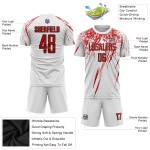 Sublimation White Soccer Custom Red-Black Uniform Jersey Sublimation White Soccer Custom Red-Black Uniform Jersey