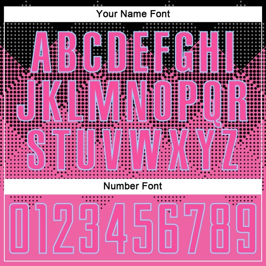 Gradient Custom Shape Jersey Soccer Square Pink Blue Sublimation Black-LIght Uniform
