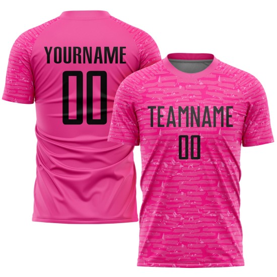 Uniform Black Custom Pink Jersey Soccer Sublimation Uniform Black Custom Pink Jersey Soccer Sublimation