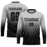 Black Jersey Sublimation Soccer Fade Fashion Custom Uniform Gray