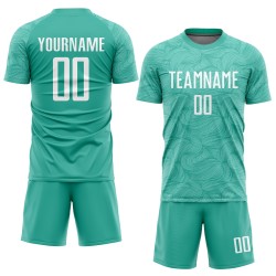 Uniform Aqua Soccer White Jersey Sublimation Custom Uniform Aqua Soccer White Jersey Sublimation Custom