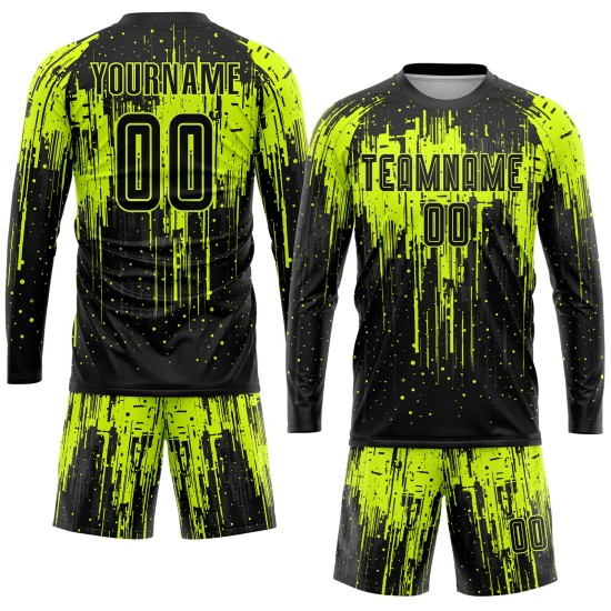 Green Jersey Uniform Neon Sublimation Soccer Custom Black